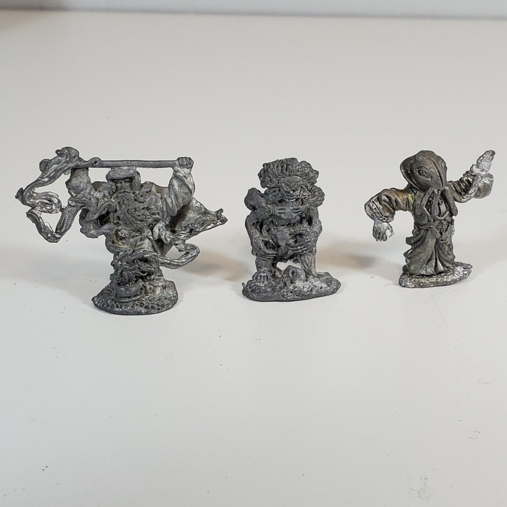 Grenadier Metal Miniatures Lot BBEG Necromancer Mindflayer Wight 25mm D&D